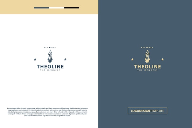 Креативный логотип свечи художественная работа в классическом стиле