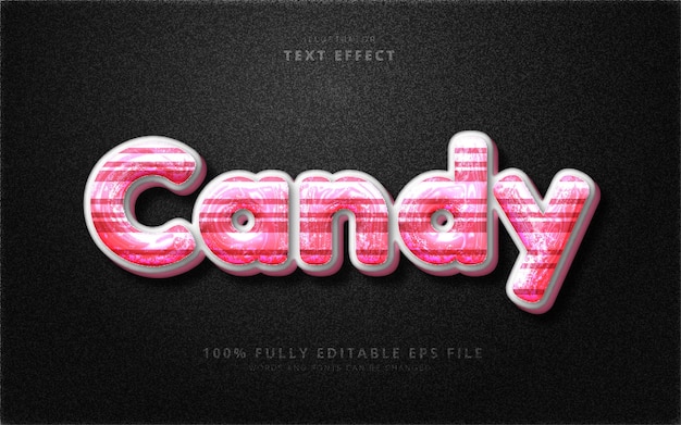 Vector creative candy bewerkbaar teksteffect