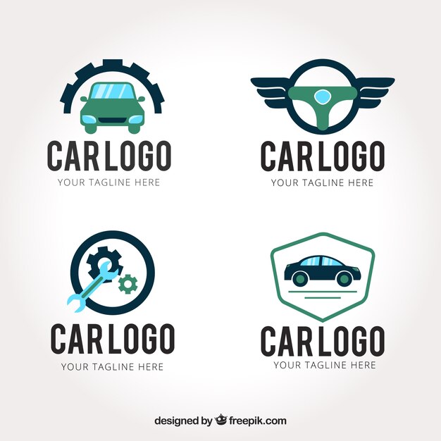 Vettore set di logo auto creativa