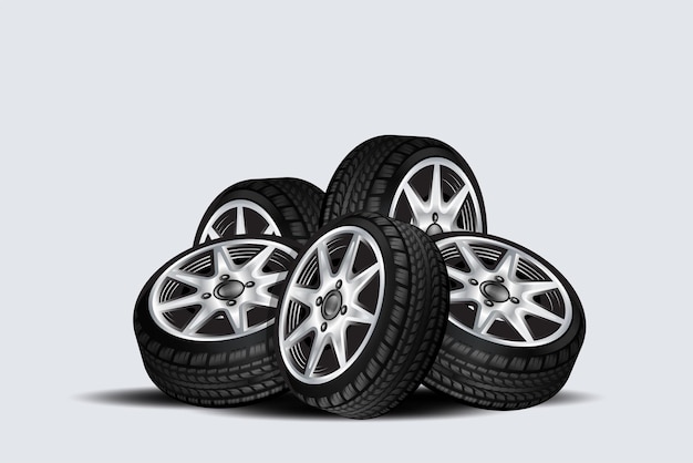 クリエイティブな自動車タイヤ広告ポスター 情報バナー 店舗ポスター フライヤー ブローチャー
