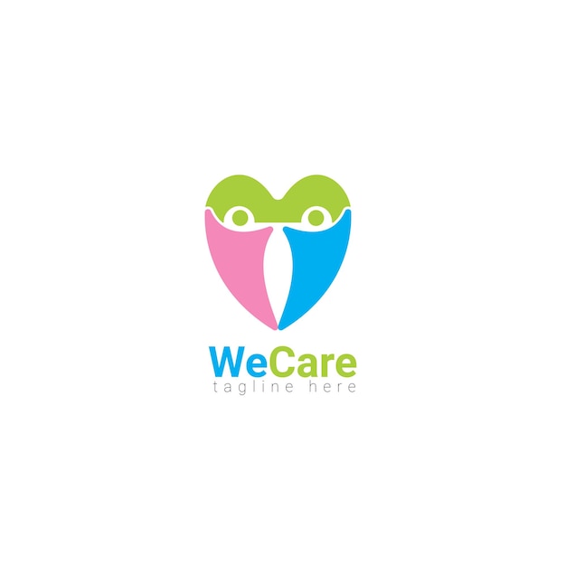 Vector creative care concept logo design template