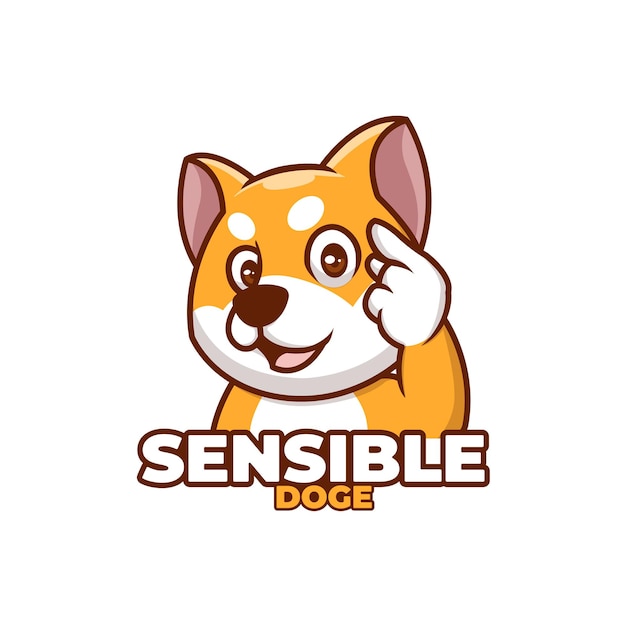 Creative Cartoon Sensible Doge Shiba Inu Dog Cute Logo