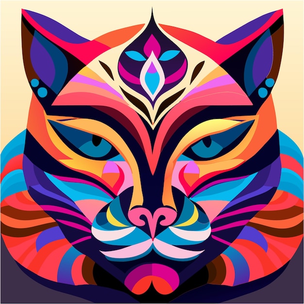 Illustrazione creativa del gatto nella pop art