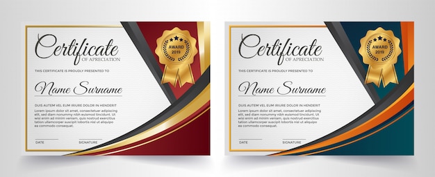 Vector creative certificate of appreciation award template