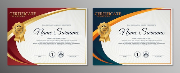 Vector creative certificate of appreciation award template