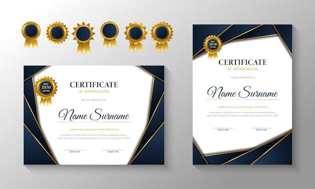 creative Certificate of appreciation, qualification template