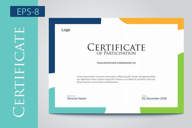 creative certificate of participation award template