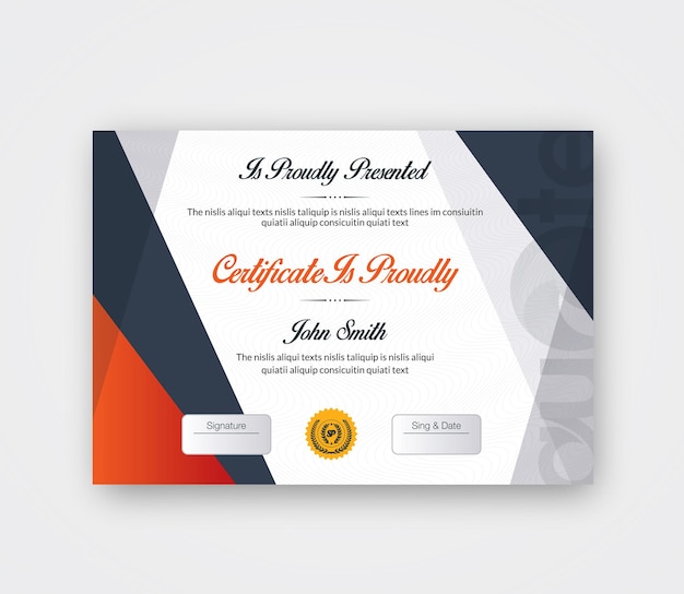 Vector creative certificate template