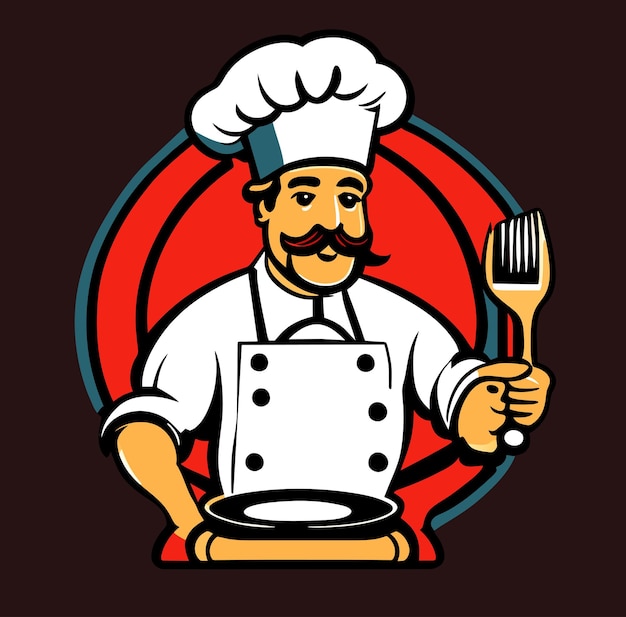 Креативный логотип шеф-повара кулинария генерирующий искусственный интеллект