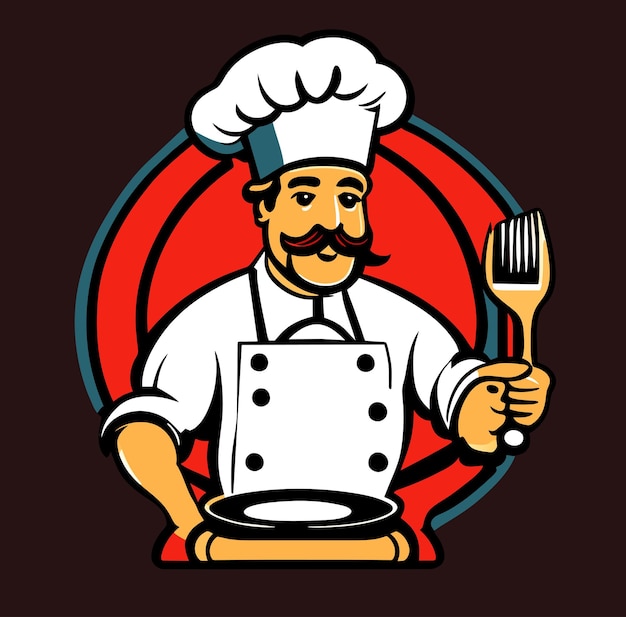 Creative chef cooking logo cooking generative ai