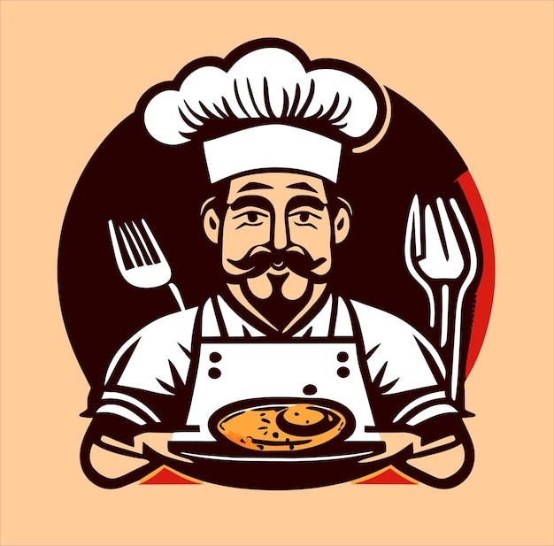 Creative Chef Cooking Logo Cooking Generative AI