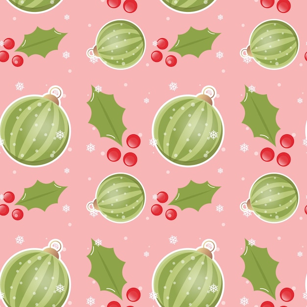 Creative christmas lamp green and red fruit background pattern