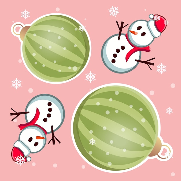 Creative christmas lamp green and snowman background pattern