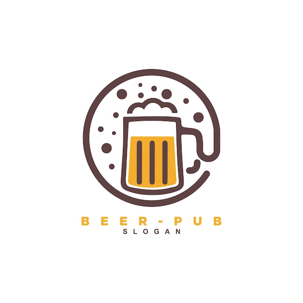 Vector creative circle soda beer pub craft logo design vector