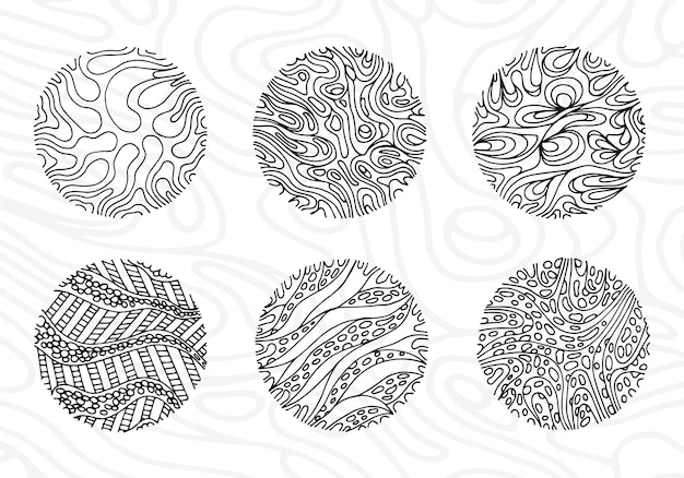 Creative circular ornaments set vector illustration