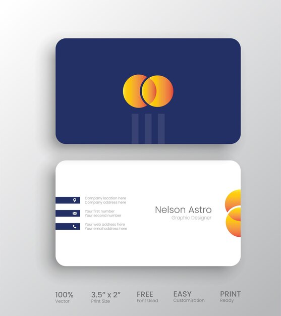 Vector creative clean business card mockup