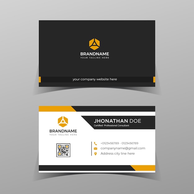 creative and clean business card template flat design vector illustration