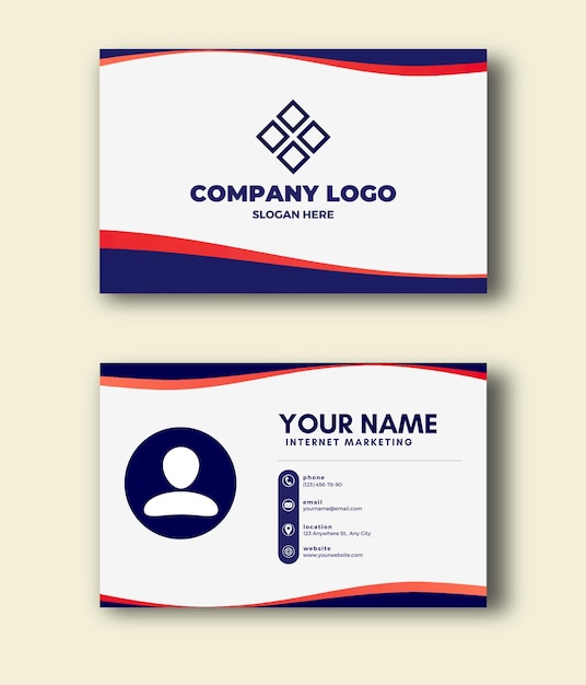 Creative and clean business card template. flat design vector.