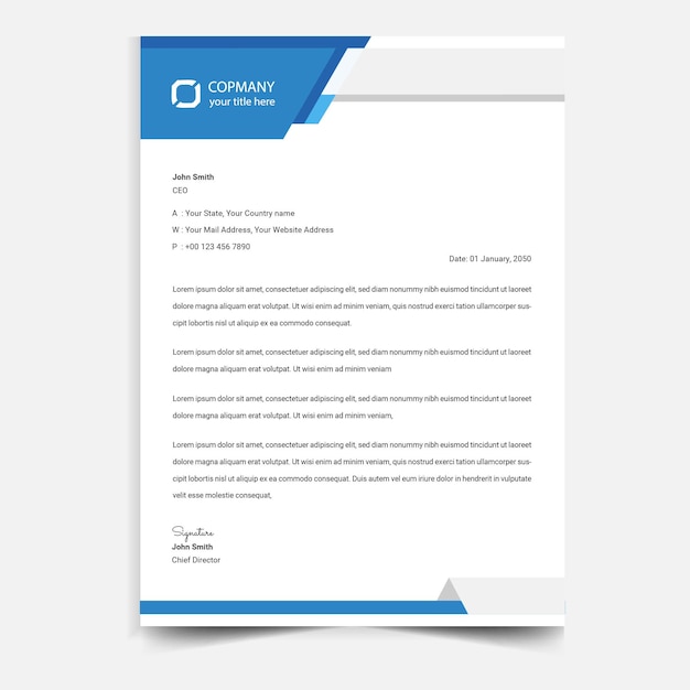 Creative &amp; Clean business style letterhead design in a4 size.