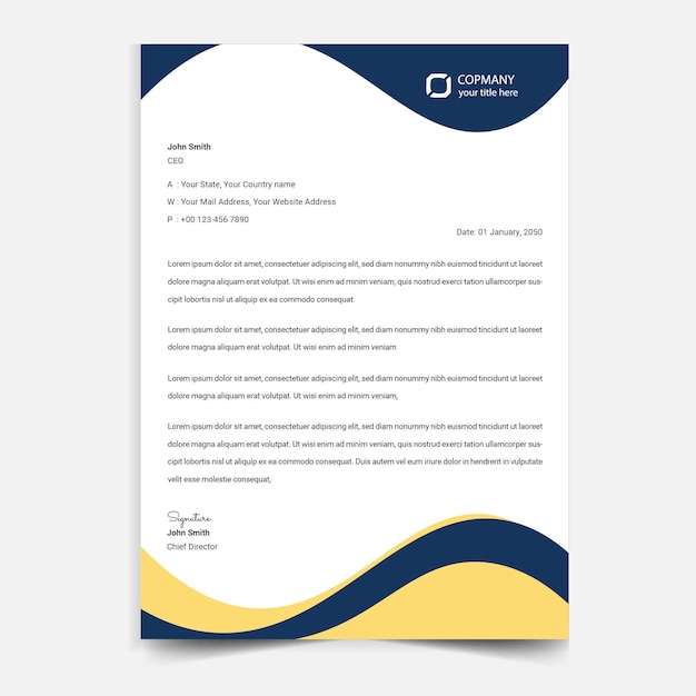 Creative &amp; Clean business style letterhead design in a4 size.