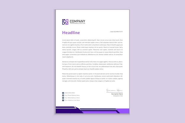 Creative and clean business style print ready letterhead design