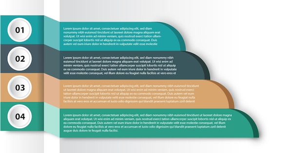 Design creativo del modello di infografica pulito e colorato