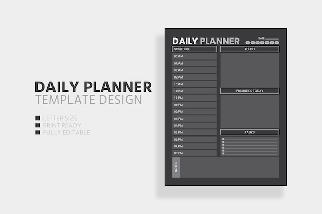 Creative clean daily planner template design