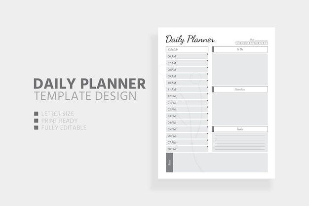 Creative Clean Daily Planner Template Design