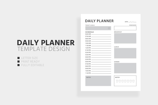 Creative Clean Daily Planner Template Design