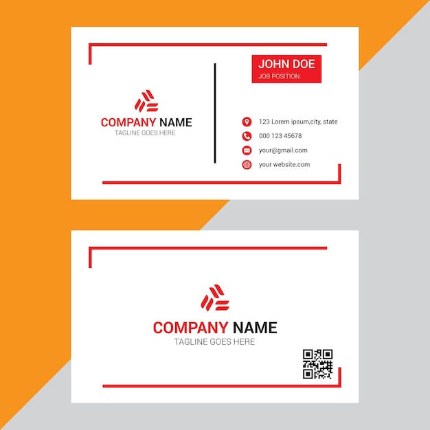 Vector creative and clean double-sided business card template.
