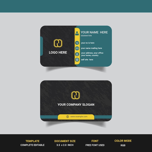 Creative and clean modern corporate business card template