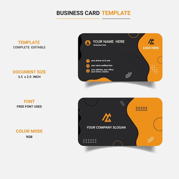 Creative and clean modern stylish business card template