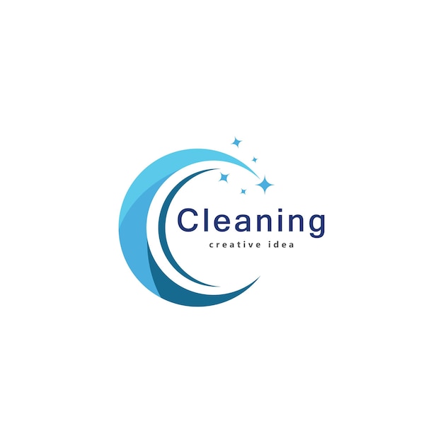 Creative Cleaning Concept Logo Design Template