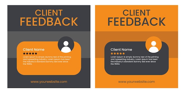 Creative client testimonial social media post design Customer service feedback review banner