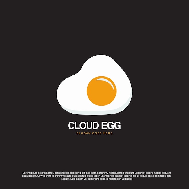 Creative cloud egg logo design vector