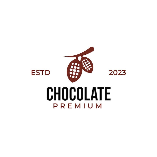 Creative cocoa beans logo design template black modern isolated vector illustration