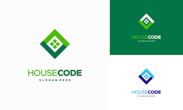 Creative Code House logo ontwerpen concept vector, Programming House logo sjabloon