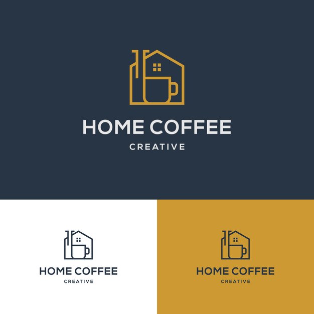 Modello di logo creativo coffee house