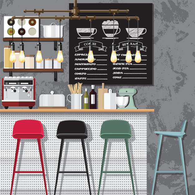 Vector creative coffee shop