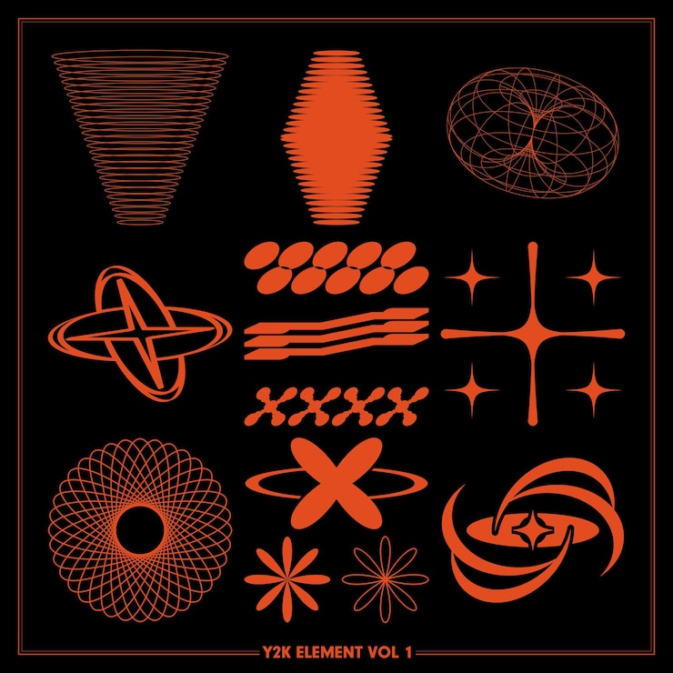 Vector creative collage in y2k style for social media card print on clothes
