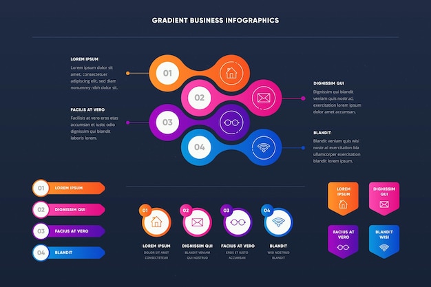 크리 에이 티브 다채로운 비즈니스 Infographic