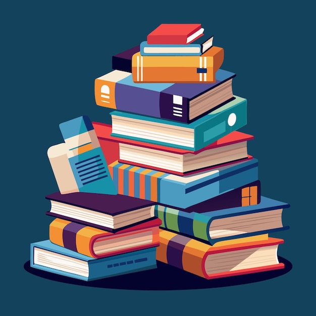 creative and colorful education illustration with books and school supplies