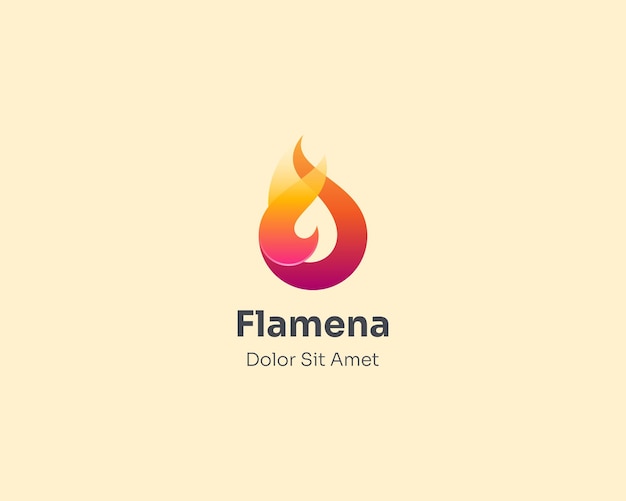 Creative colorful flame logo gradient