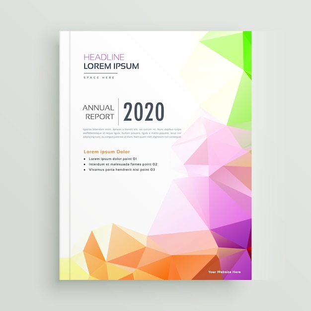 Creative colorful geometric company brochure template design