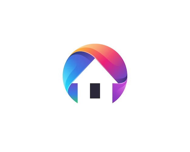 Vector creative colorful house logo