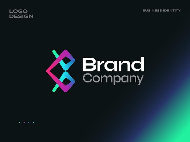 Креативный и красочный начальный дизайн логотипа букв B и C с эффектом градиента смешивания Первоначальный логотип BC или CB, подходящий для логотипов бизнеса и технологий