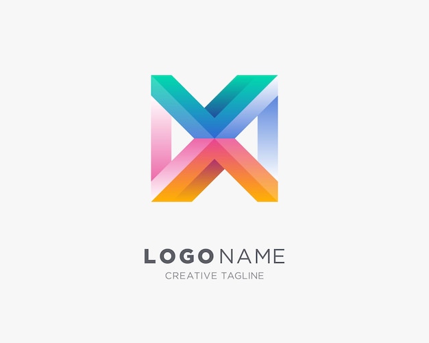 Creative Colorful Letter MW Logo