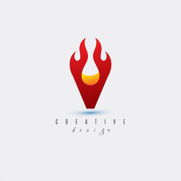 Creative colorful letter V and Fire Gas logo with leading lines and road concept design. Letters wit