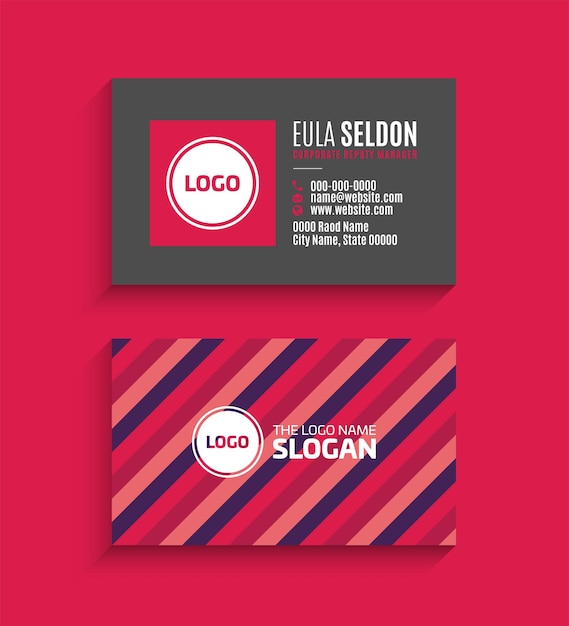 Vettore creativo colorato moderno facilmente modificabile vector business card design