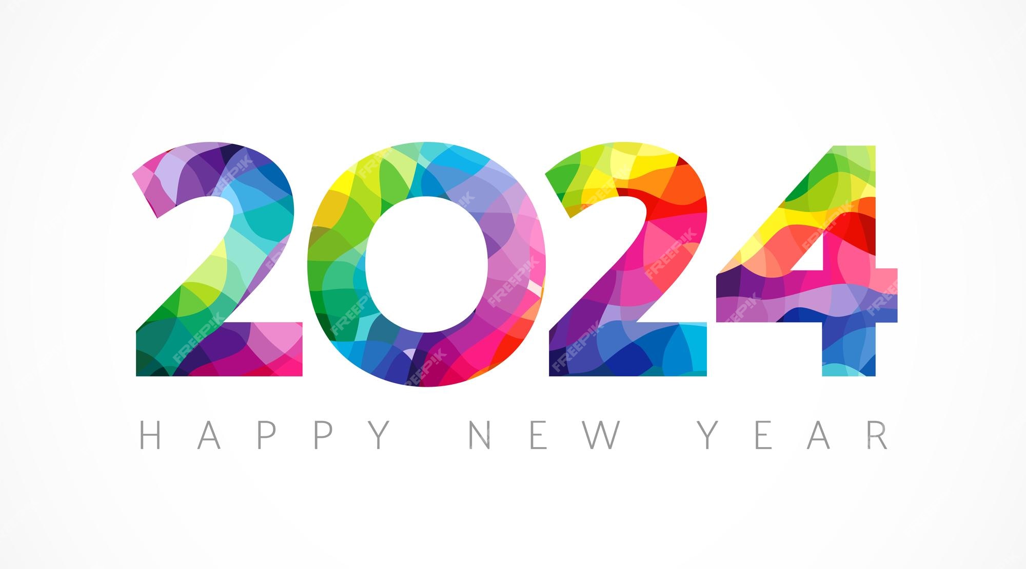 Premium Vector Creative colorful number 2024. a happy new year